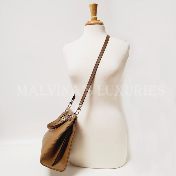 GUCCI BAG 564714 ZUMI MEDIUM GRAINY TAUPE LEATHER TOP HANDLE INTERLOCKING G LOGO - Picture 11 of 16